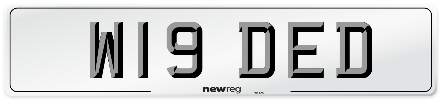 W19 DED Number Plate from New Reg